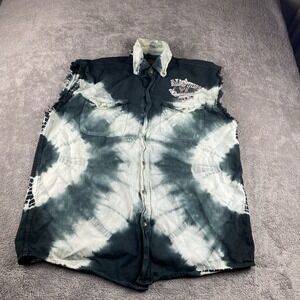 The Biker Club Austin TX 2012 Vest Cut Off Mens 2XL Tie Dye
